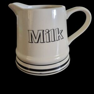 Cream and Black Milk Pitcher